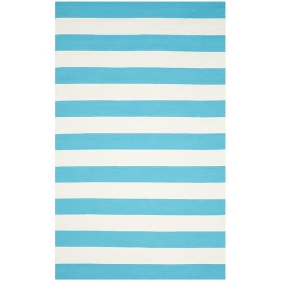 Montauk MTK712 Hand Woven Indoor Area Rug - Turquoise/Ivory - 5'x8' - Safavieh