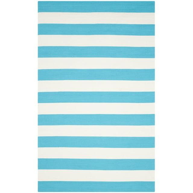 Montauk MTK712 Hand Woven Indoor Area Rug - Turquoise/Ivory - 5'x8' - Safavieh