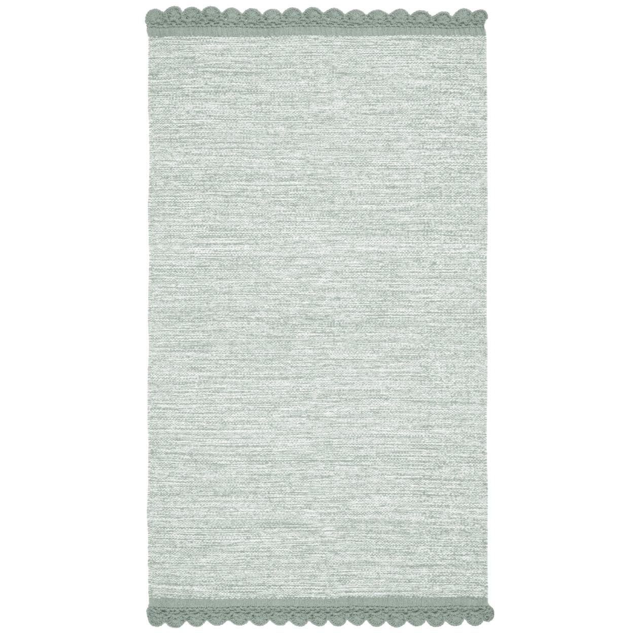 Coastal Breeze Light Blue Cotton 3' x 5' Hand-Woven Rug