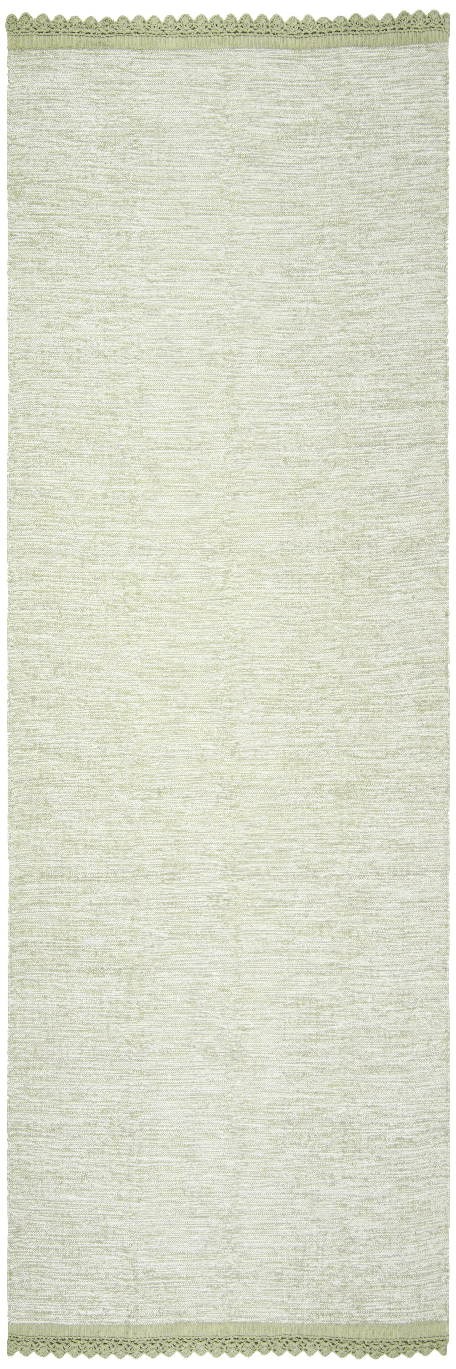 SAFAVIEH Montauk Sharlene Solid Braided Cotton Runner Rug, Green, 2'3" x 7'