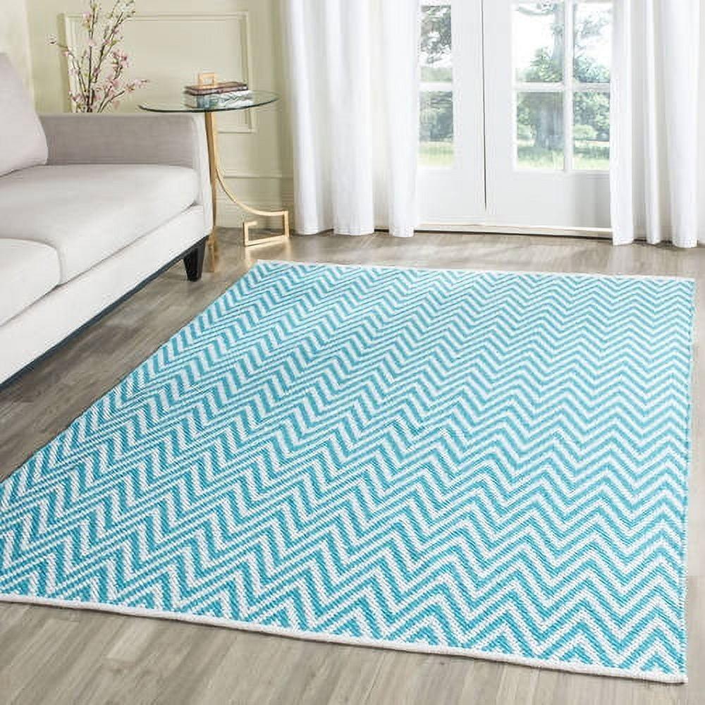 Montauk MTK812 Hand Woven Indoor Area Rug - Turquoise/Ivory - 5'x7' - Safavieh.