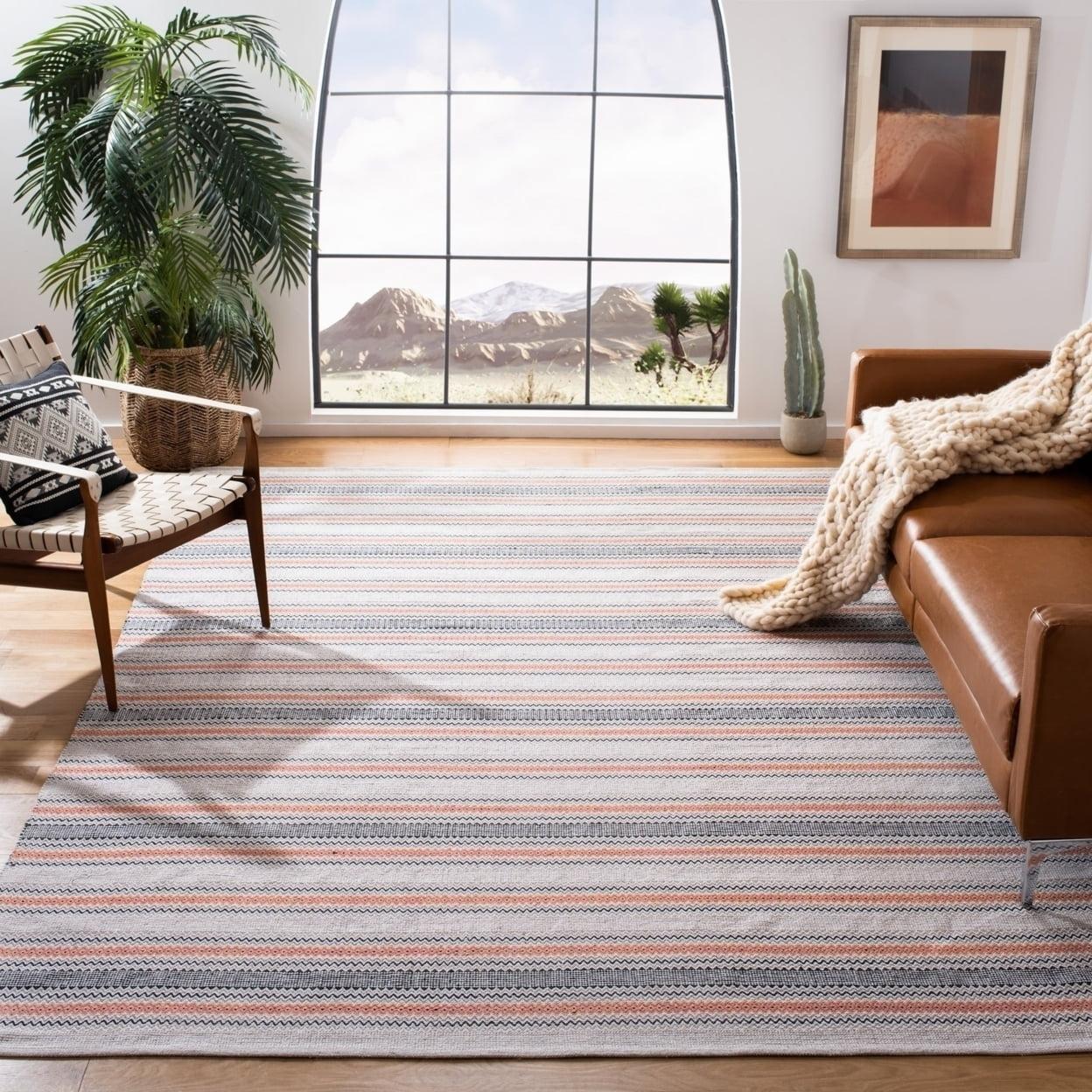 Montauk 8' x 10' Red and Beige Cotton Handwoven Rug