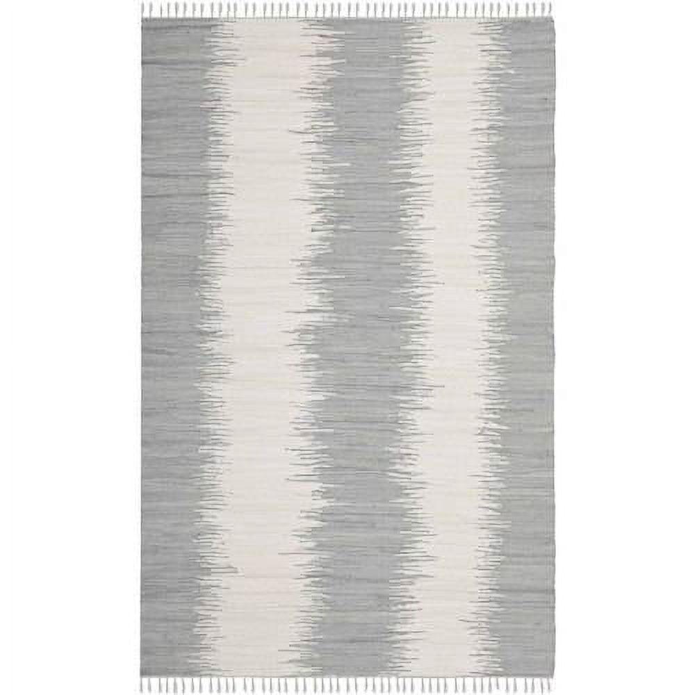 SAFAVIEH Montauk Twyla Striped Cotton Area Rug, Grey, 9' x 12'