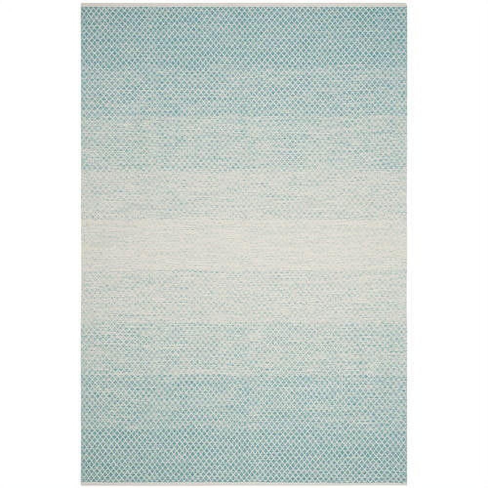 SAFAVIEH Montauk Vaughn Geometric Cotton Area Rug, Turquoise/Ivory, 6' x 9'