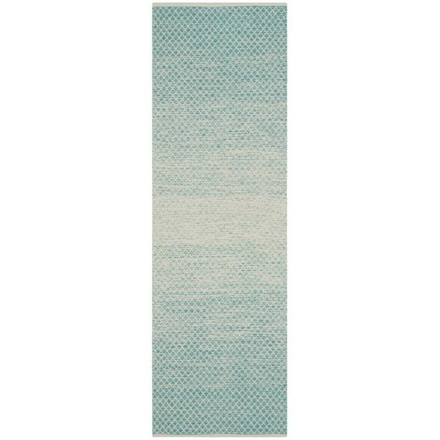 Montauk MTK515 Hand Woven Runner Rug - Ivory/Aqua - 2'3"x6' - Safavieh.