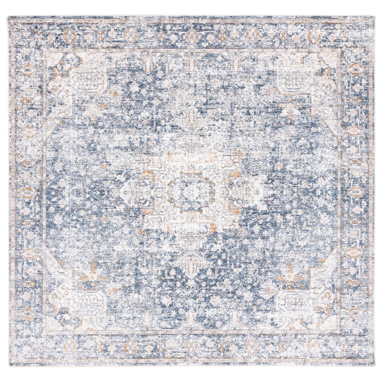 Ivory Elegance 6' Square Hand-Knotted Oriental Rug