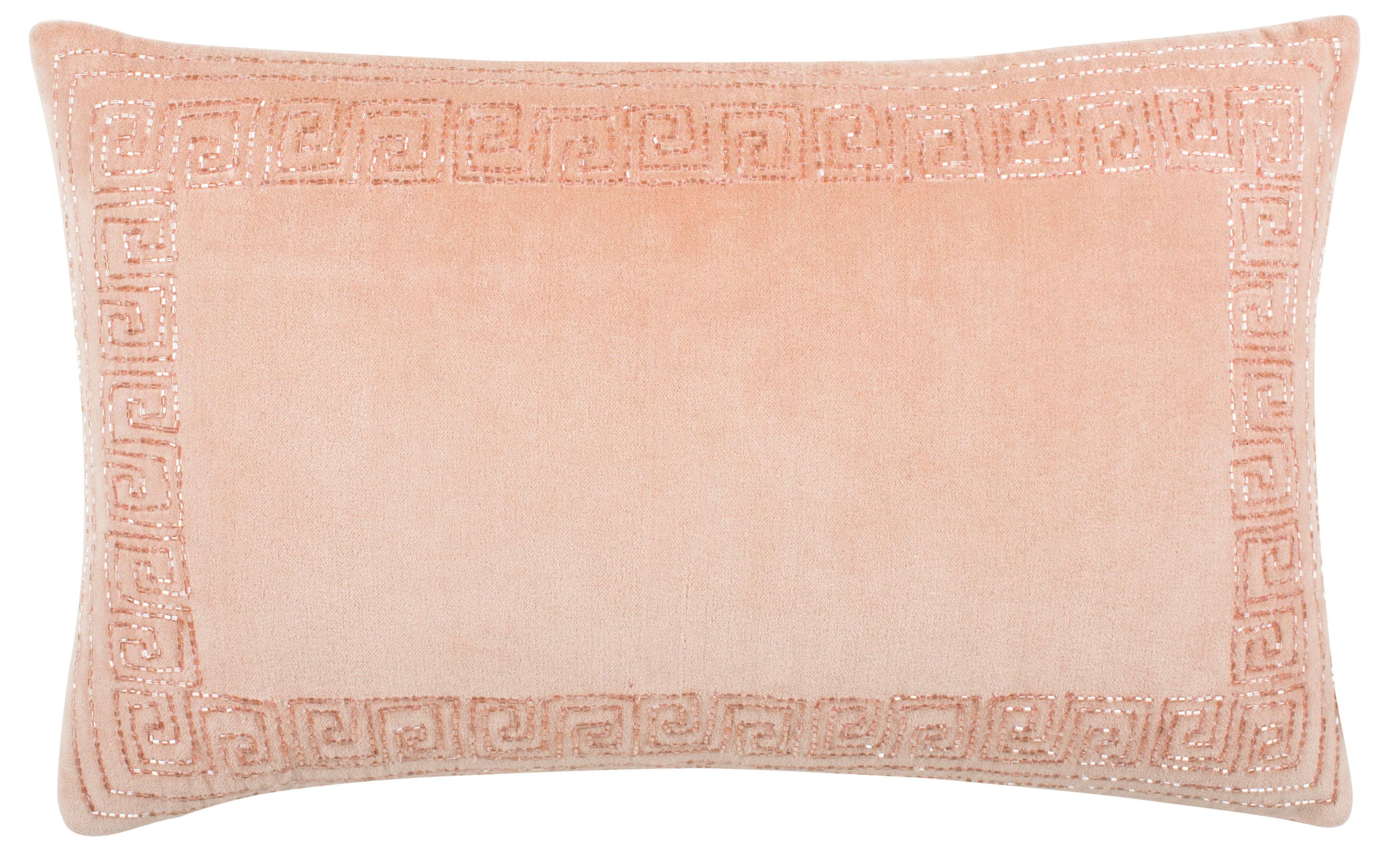 Blush Pink Embroidered Moroccan Throw Pillow