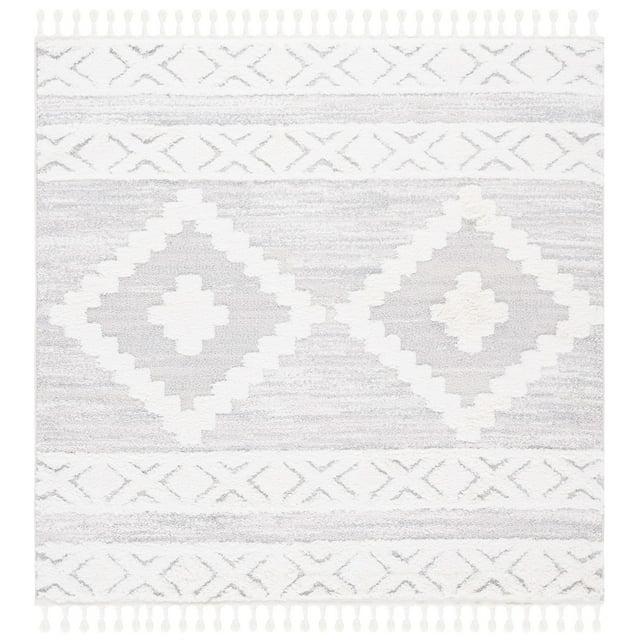Moroccan Tassel Shag MTS640 Power Loomed Indoor Area Rug - Ivory/Beige - 6'7"x6'7" - Safavieh