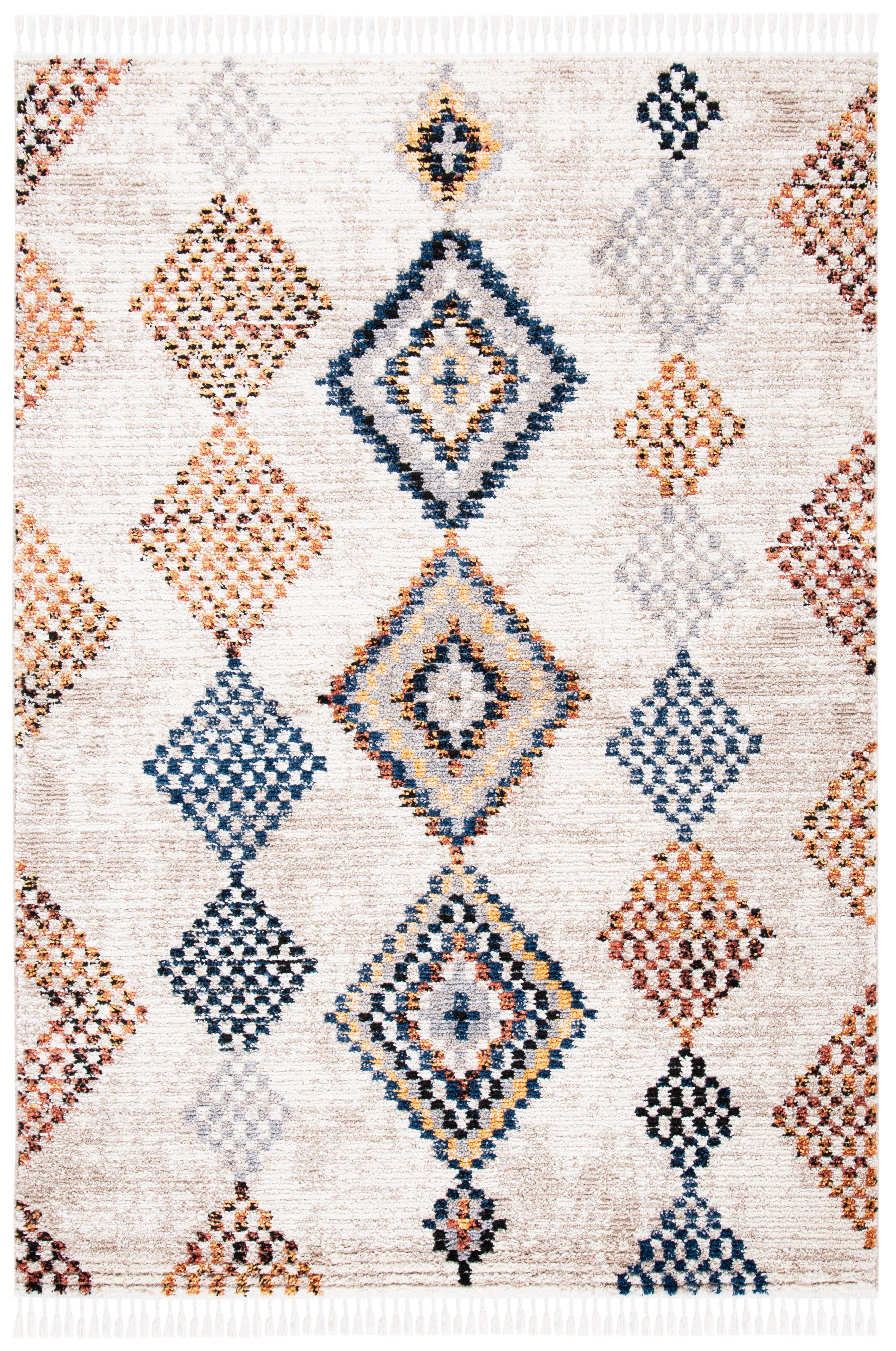 Morocco MRC860 Power Loomed Area Rug - Grey/Rust - 4'x6' - Safavieh.