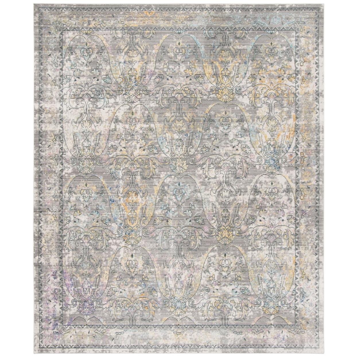 Mystique MYS925 Power Loomed Area Rug - Grey/Multi - 4'x6' - Safavieh.