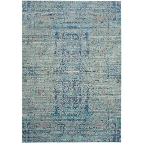 SAFAVIEH Mystique Gabriel Overdyed Polyester Area Rug, Light Blue/Multi, 5' x 8'
