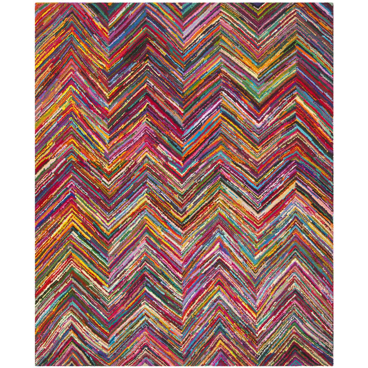 Nantucket NAN141 Hand Tufted Indoor Area Rug - Pink/Multi - 4'x4' - Safavieh.