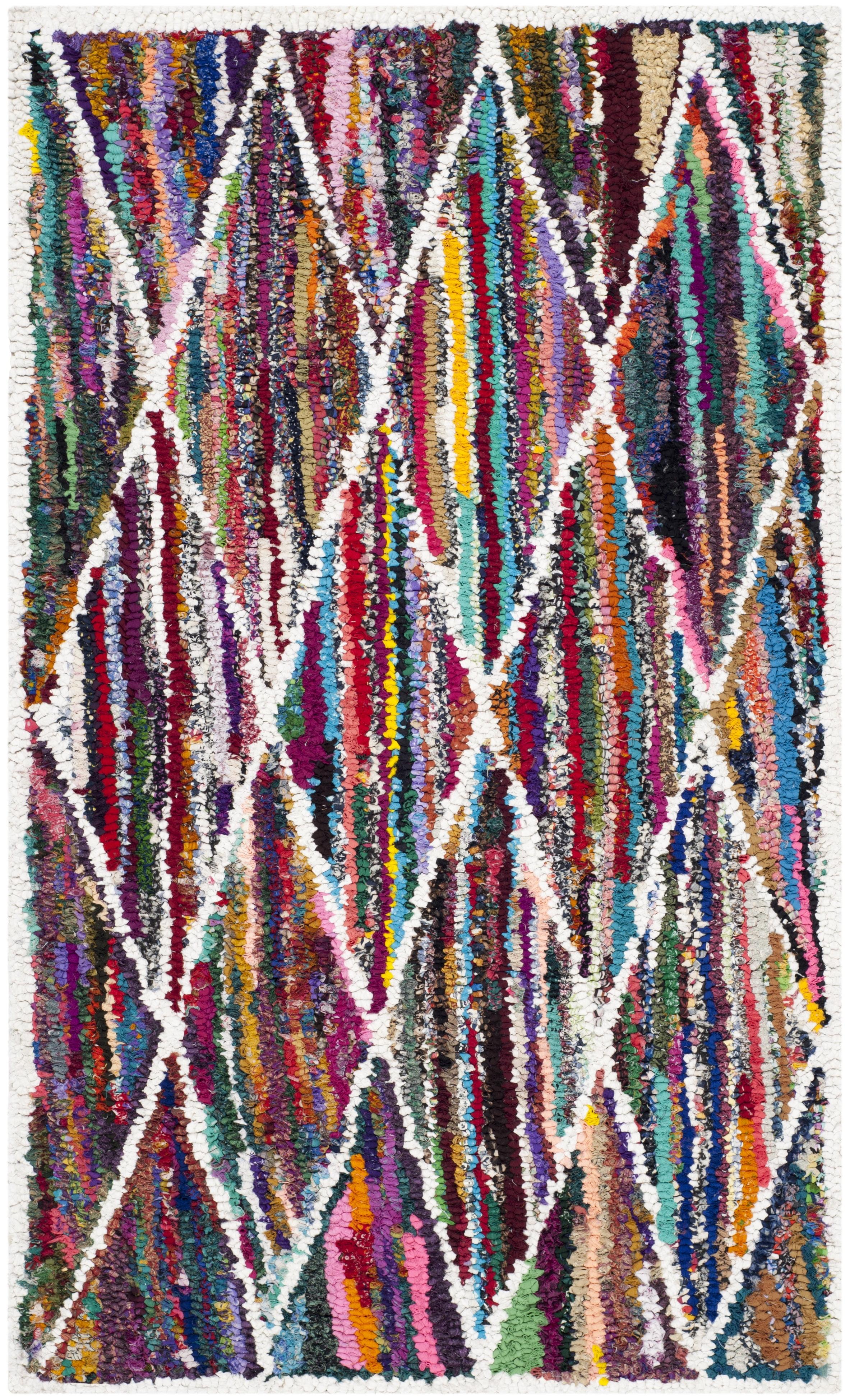 Handmade Multicolor Wool and Cotton Tufted Area Rug 2' x 3'