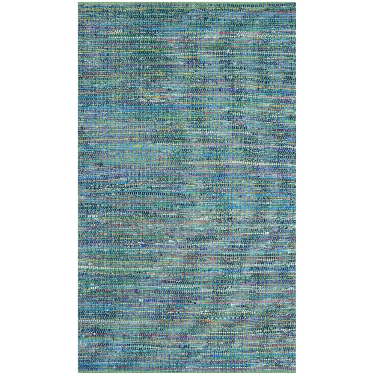 Hand-Tufted Nantucket Cotton Artisan Blue Rug - 5' x 8'