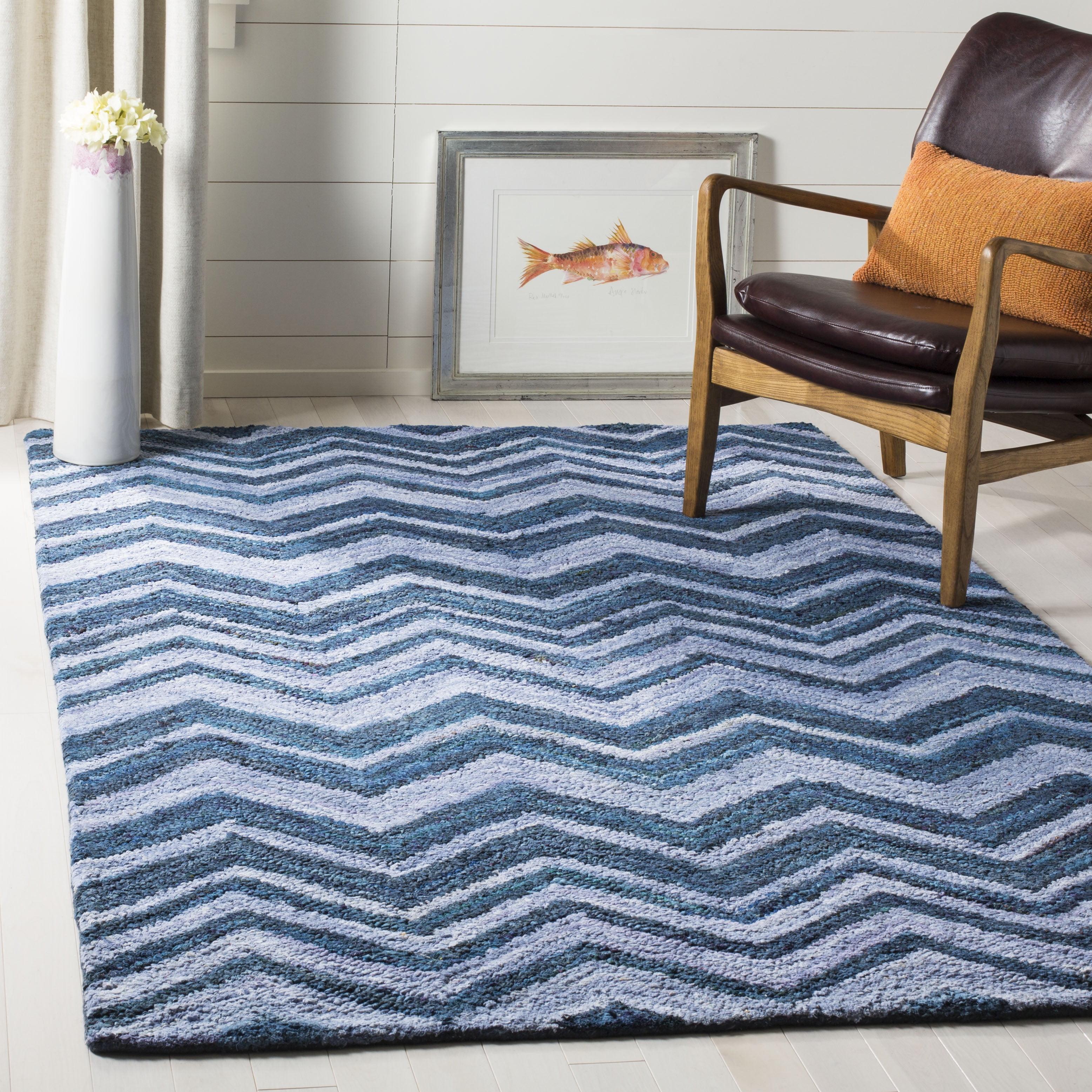 Nantucket 6' x 6' Blue Handmade Tufted Square Rug