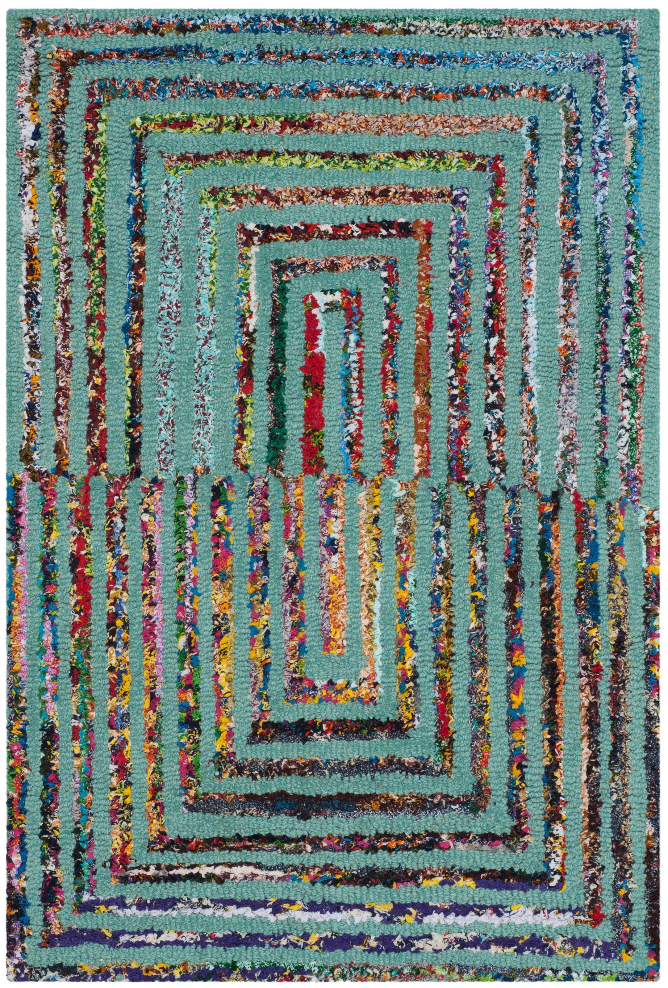 SAFAVIEH Nantucket Sybella Geometric Area Rug, Teal, 2' x 3'