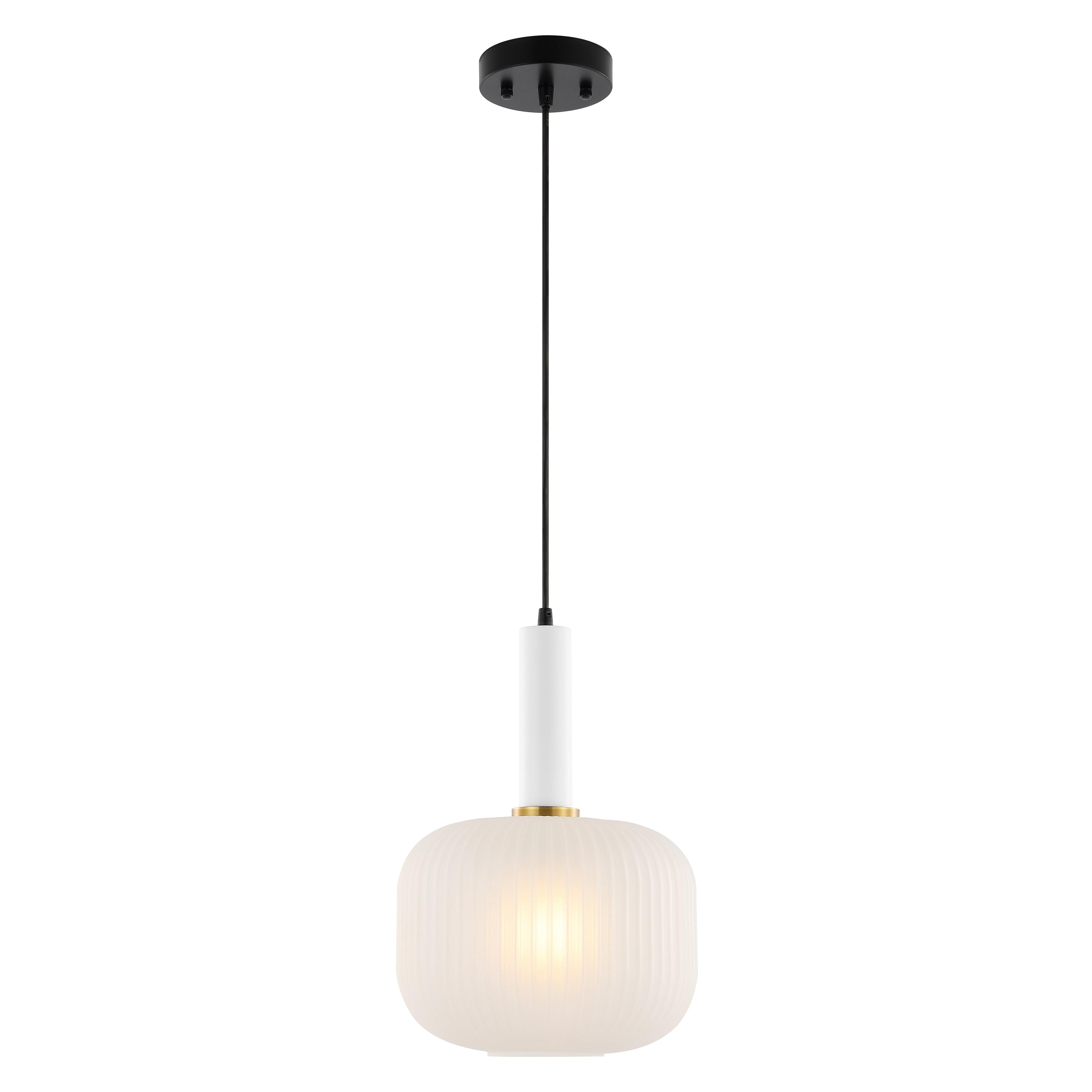 Naois Sleek White Glass LED Pendant Light