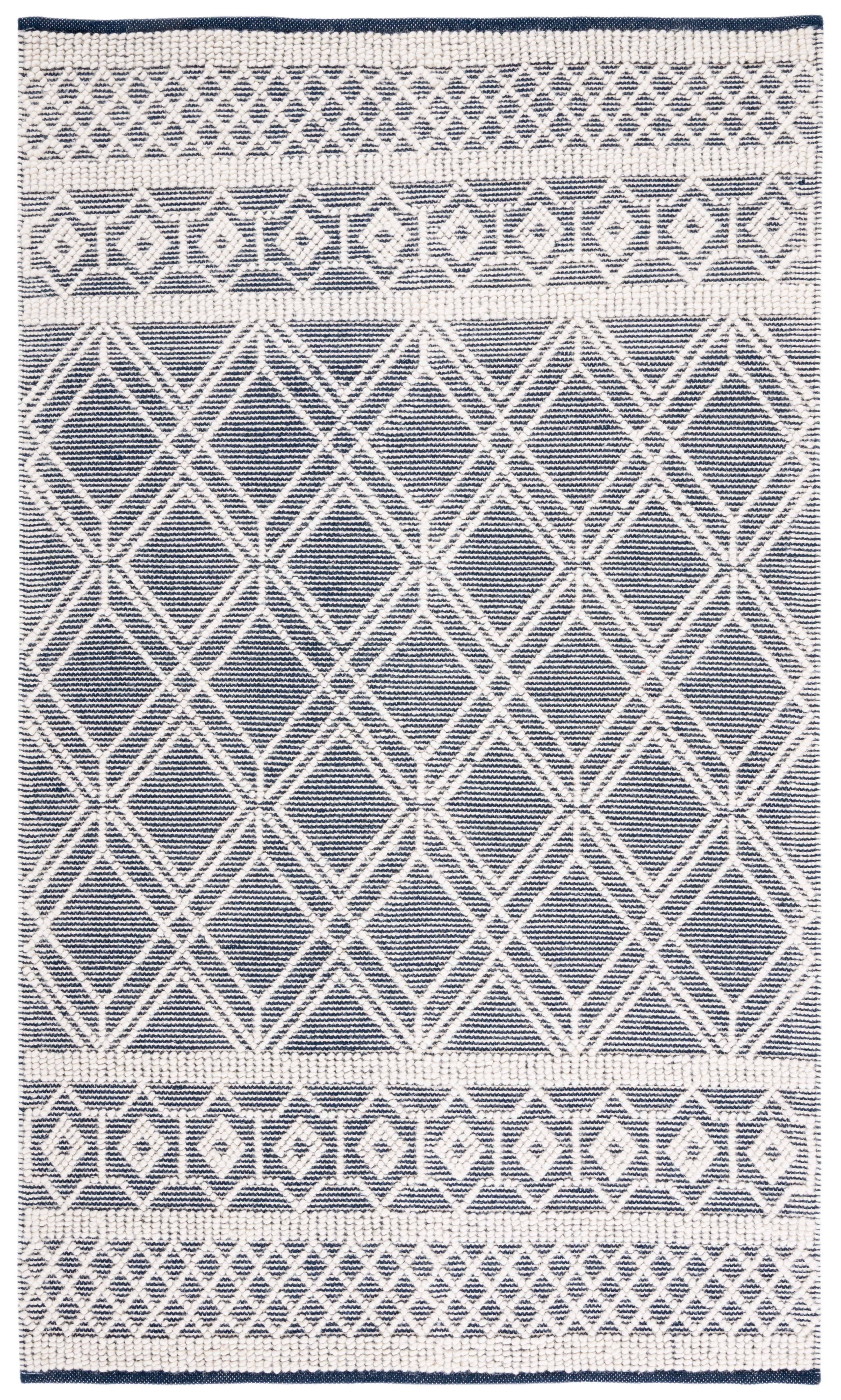 Natura NAT826 Hand Woven Area Rug - Ivory/Navy - 3'x5' - Safavieh.