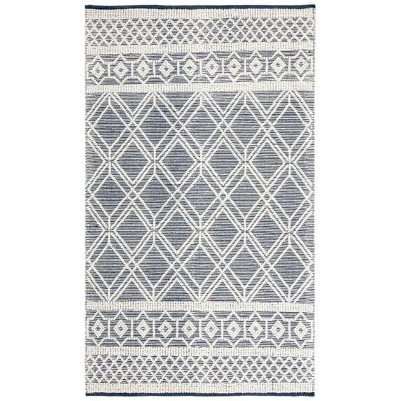 Natura NAT826 Hand Woven Area Rug - Ivory/Navy - 4'x6' - Safavieh.