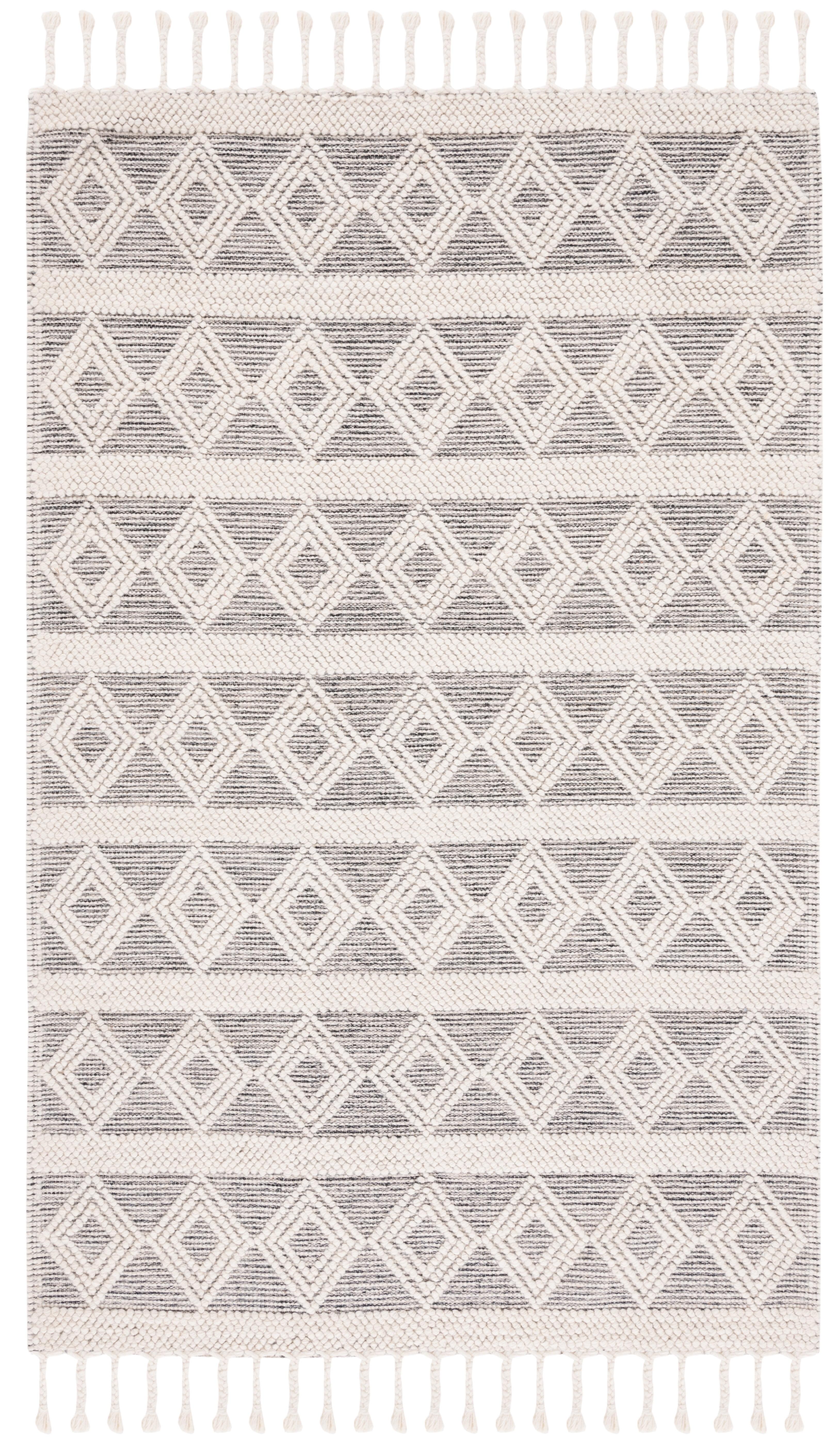 Natura NAT307 Power Loomed Area Rug - Ivory/Black - 4'x6' - Safavieh.