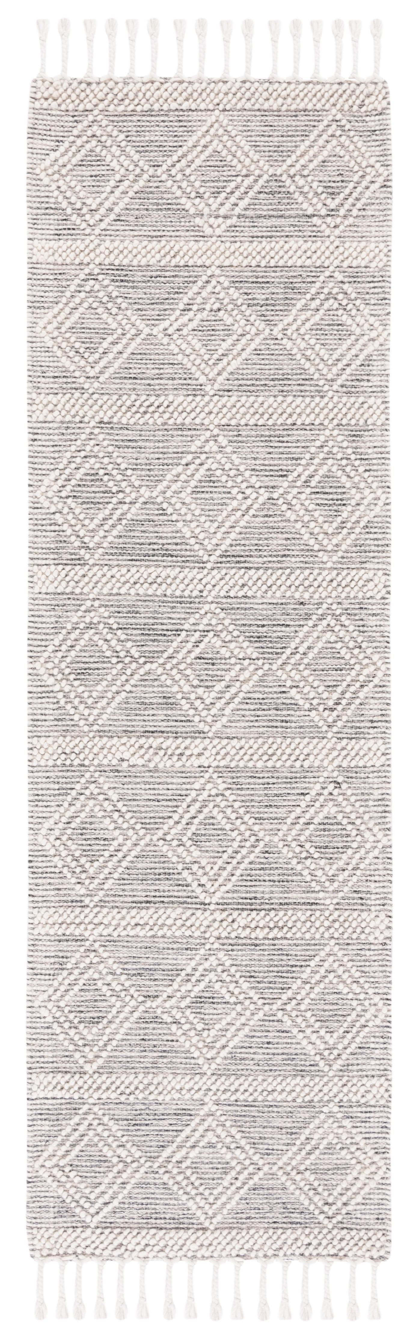 Natura NAT307 Power Loomed Runner Rug - Ivory/Black - 2'3"x8' - Safavieh.
