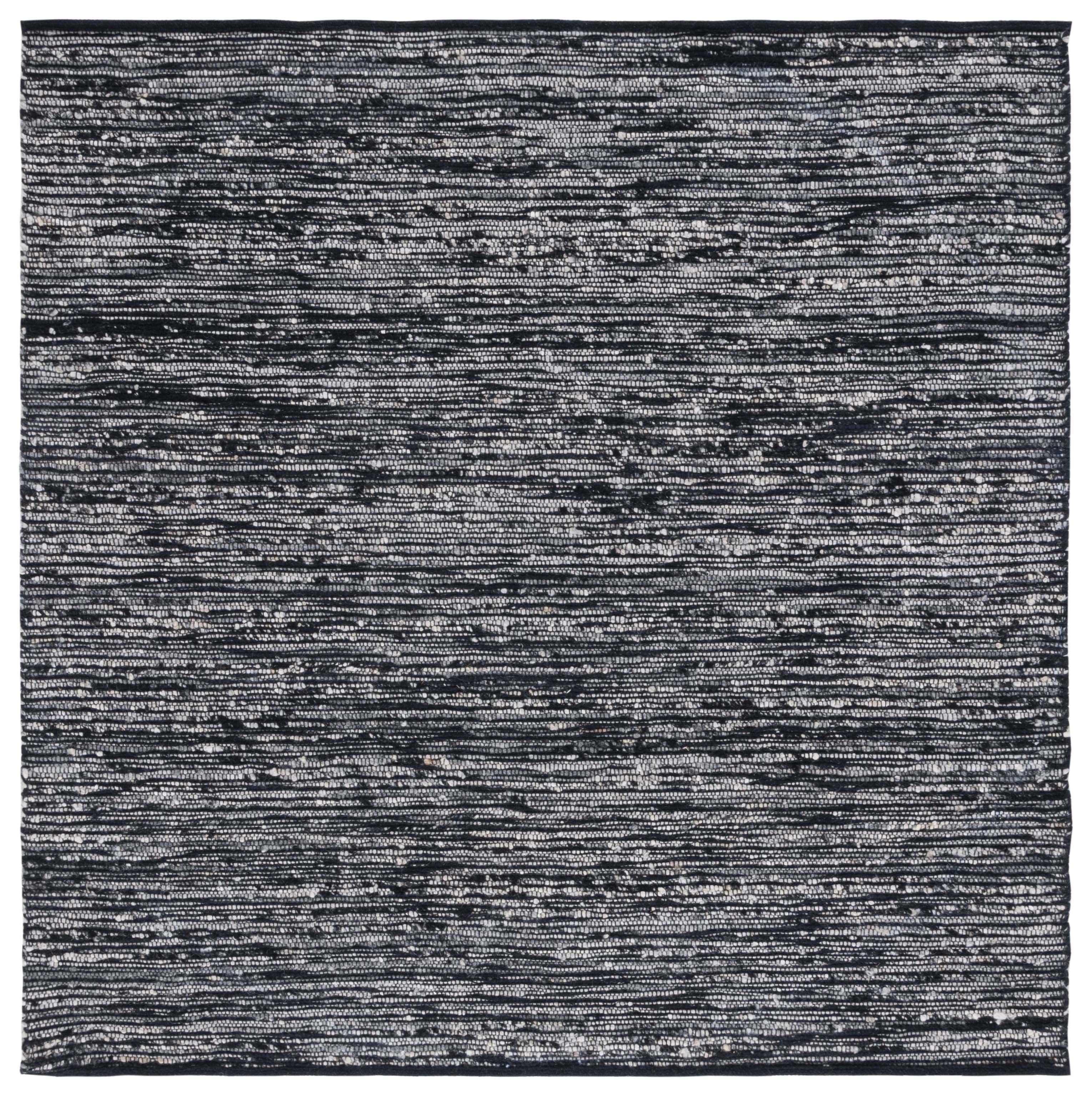 Natura NAT925 Flat Weave Indoor Area Rug - Black - 6'x6' - Safavieh