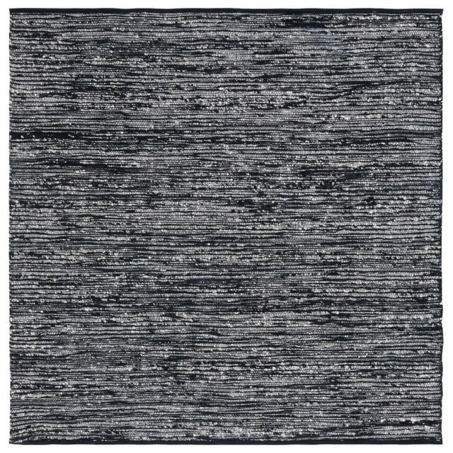 Natura NAT925 Flat Weave Indoor Area Rug - Black - 6'x6' - Safavieh
