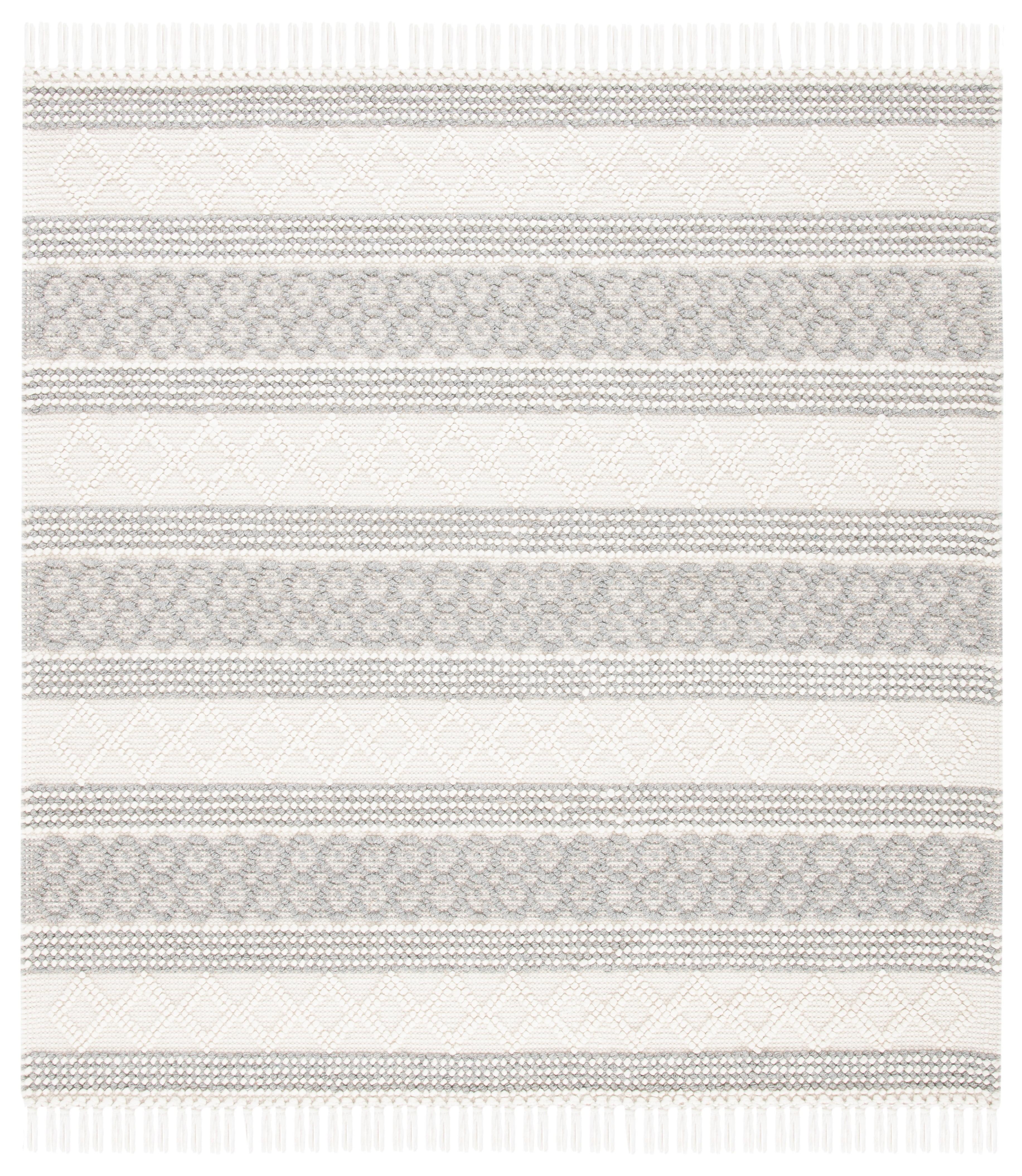 Natura NAT859 Hand Woven Indoor Area Rug - Ivory/Grey - 6'x6' - Safavieh