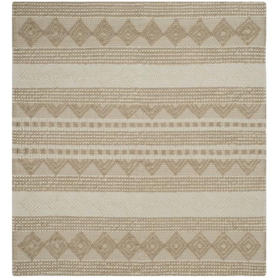 SAFAVIEH Natura Carly Geometric Area Rug, Beige/Ivory, 10' x 10' Square