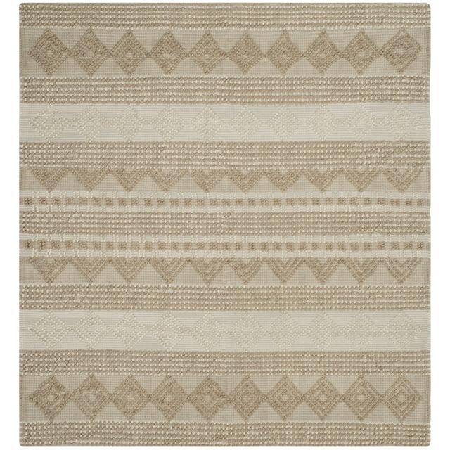 SAFAVIEH Natura Carly Geometric Area Rug, Beige/Ivory, 10' x 10' Square