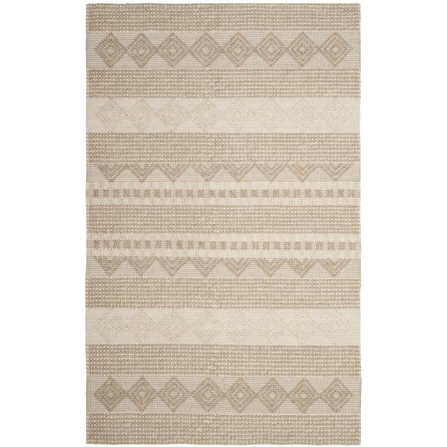 Winchester Geometric Hand-Woven Flatweave Wool/Cotton Beige/Ivory Area Rug
