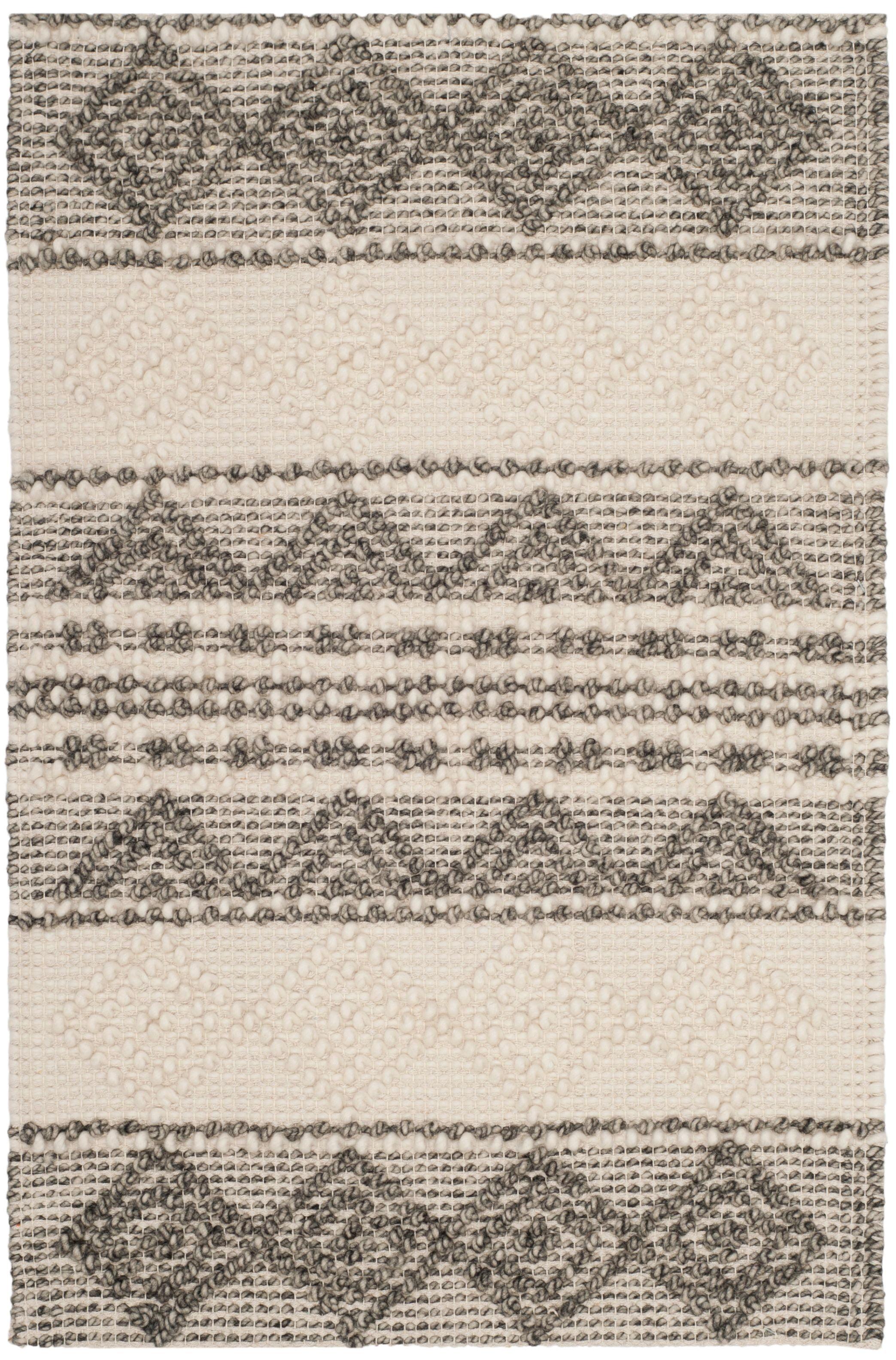 SAFAVIEH Natura Carly Geometric Braided Wool Area Rug, Grey/Ivory, 2' x 3'