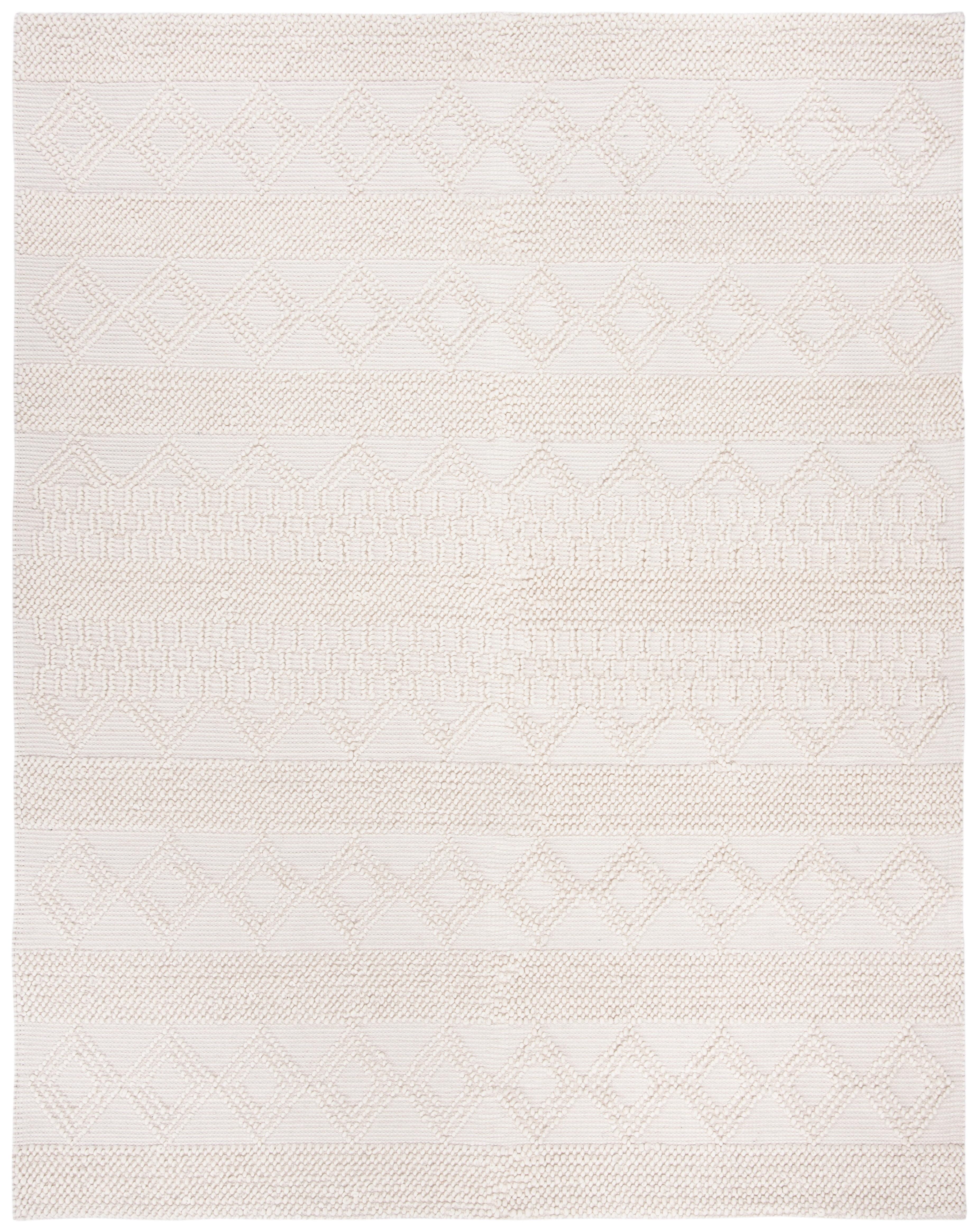 Natura Geometric Hand-Woven Flatweave Ivory Area Rug