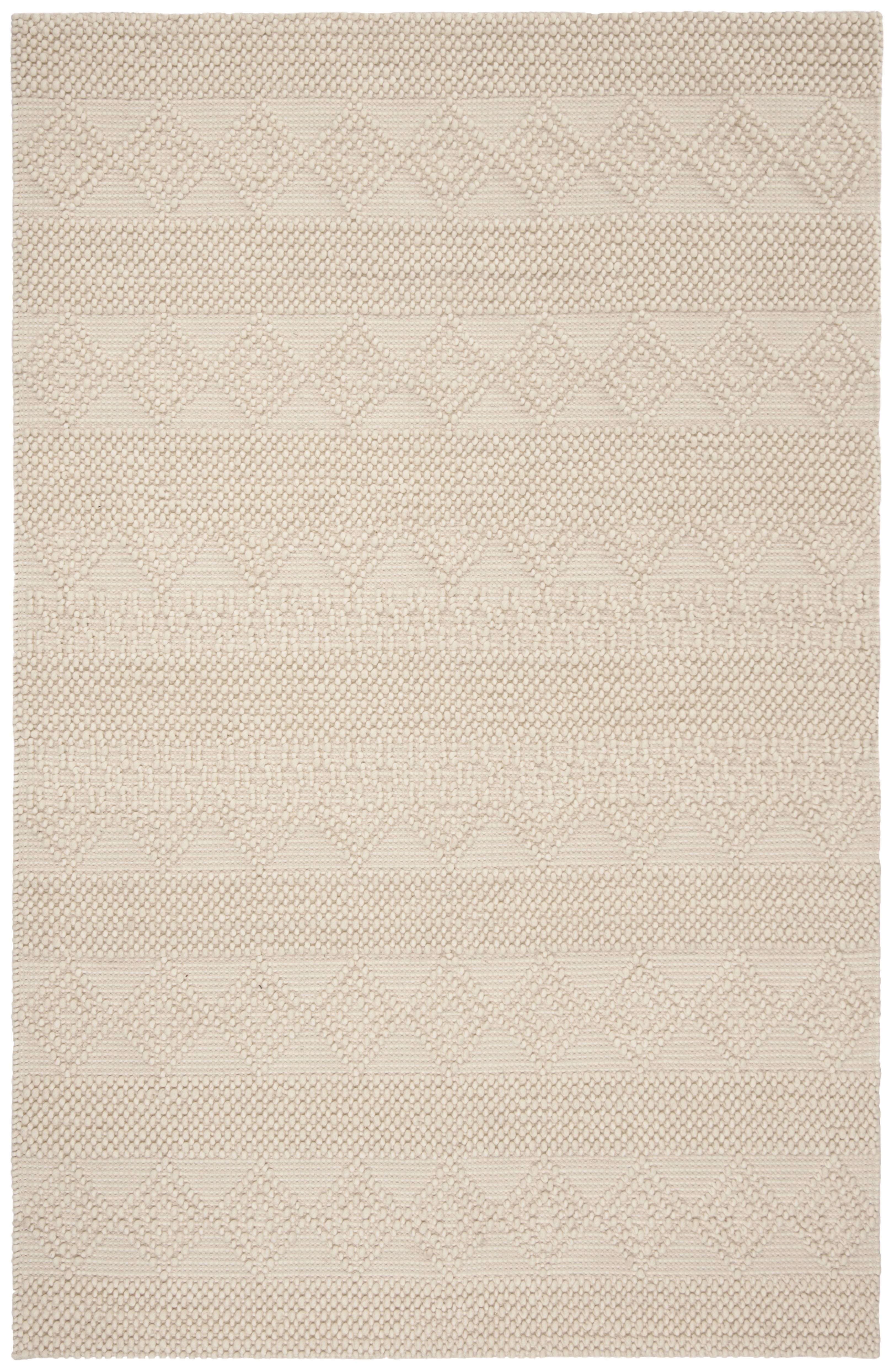 Ivory Hand-Tufted Wool Geometric 2' x 3' Area Rug