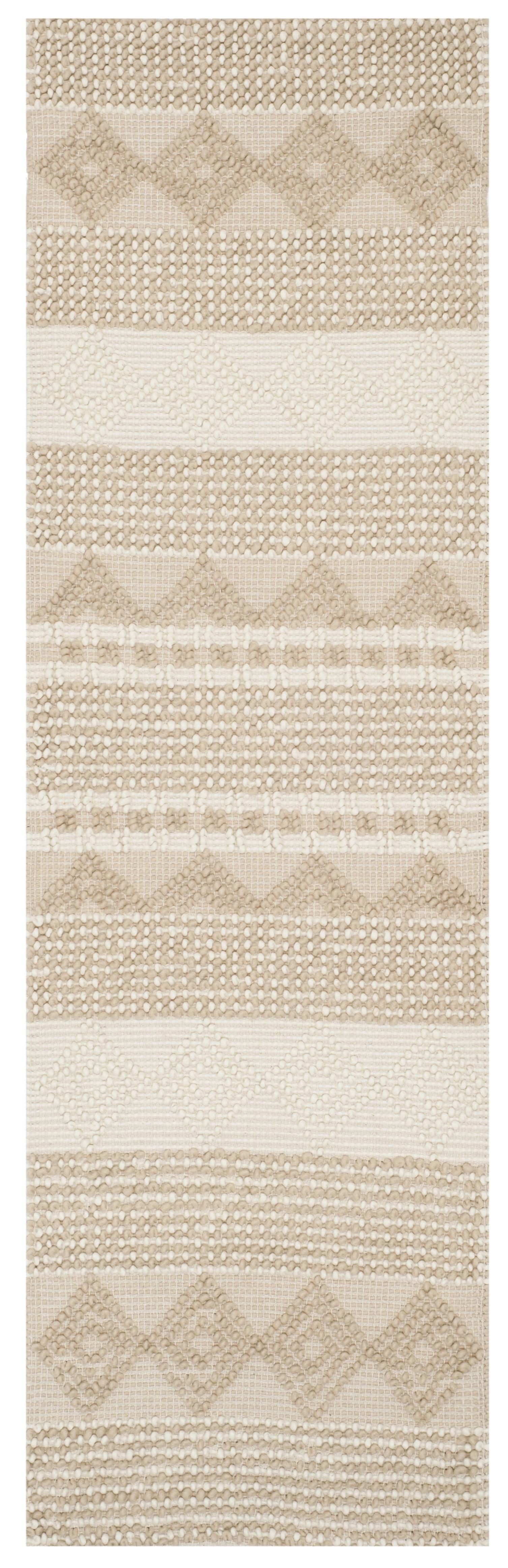 Percy Geometric Hand-Woven Flatweave Wool/Cotton Beige/Ivory Area Rug