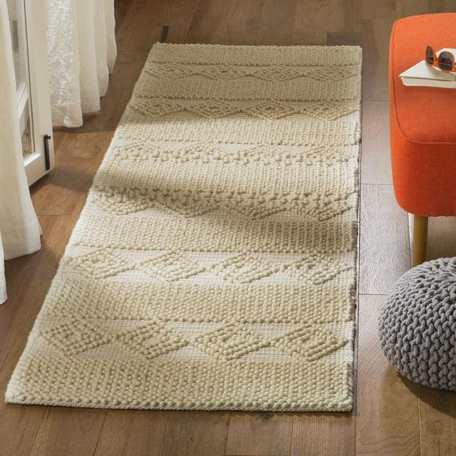Natura Hand Woven 60% Wool And 40% Cotton Geometric Rug