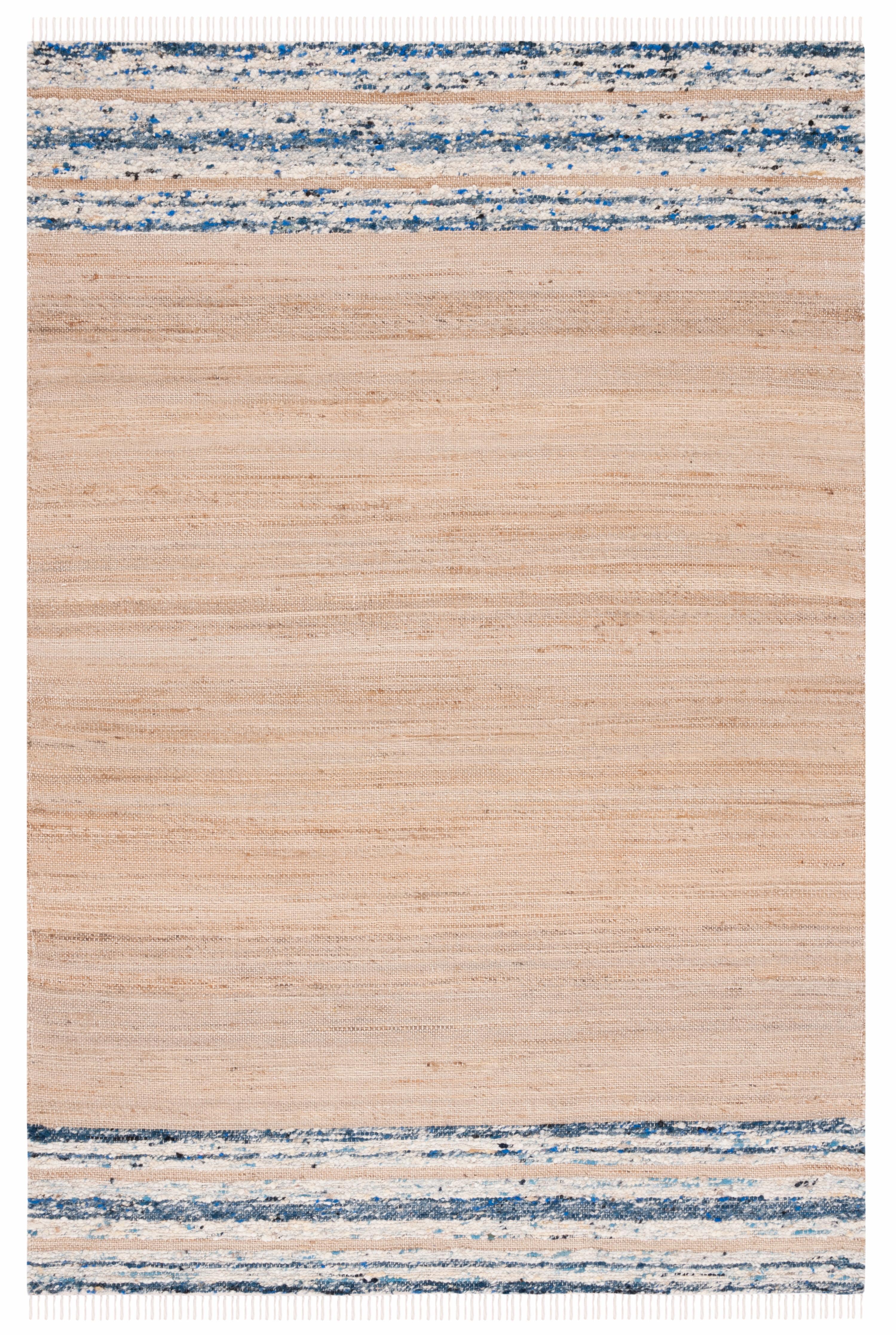 Natura NAT871 Hand Woven Area Rug - Natural/Navy - 3'x5' - Safavieh.