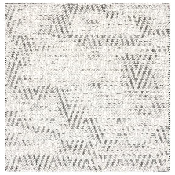 Natura NAT277 Flat Weave Indoor Area Rug - Ivory/Black - 6'x6' - Safavieh