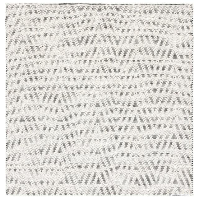 Natura NAT277 Flat Weave Indoor Area Rug - Ivory/Black - 6'x6' - Safavieh