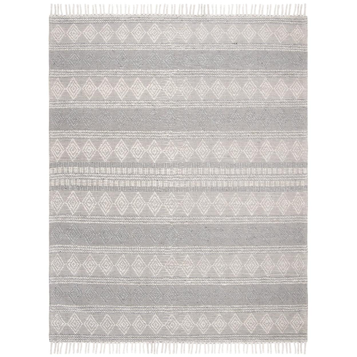 Handmade Gray Elegance 9' x 12' Wool-Viscose Blend Area Rug