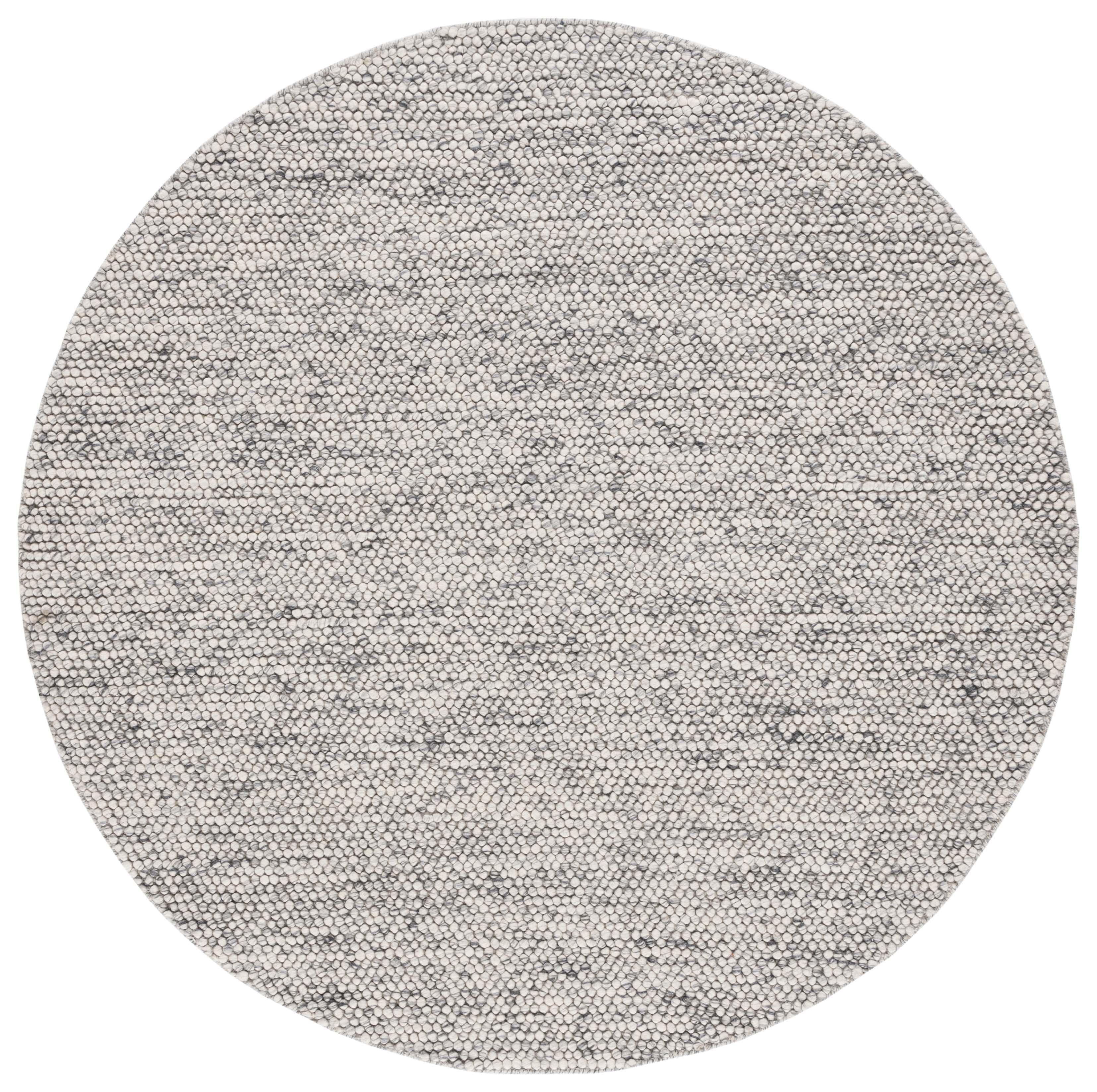 SAFAVIEH Natura Feride Geometric Area Rug, Light Grey/Ivory, 4' x 4' Round