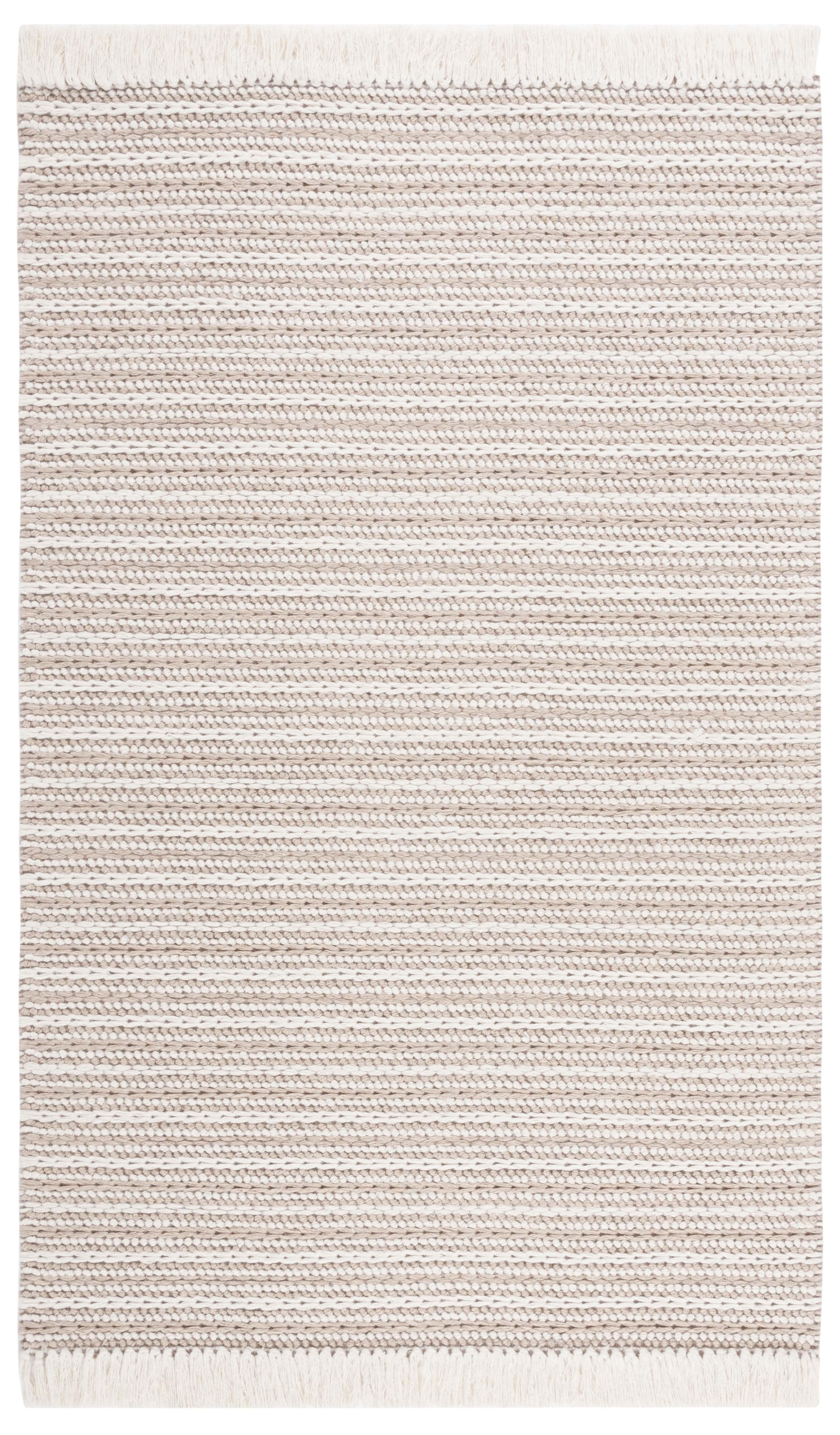 Natura NAT208 Handmade Indoor Area Rug - Taupe / Ivory - 4'x6' - Safavieh