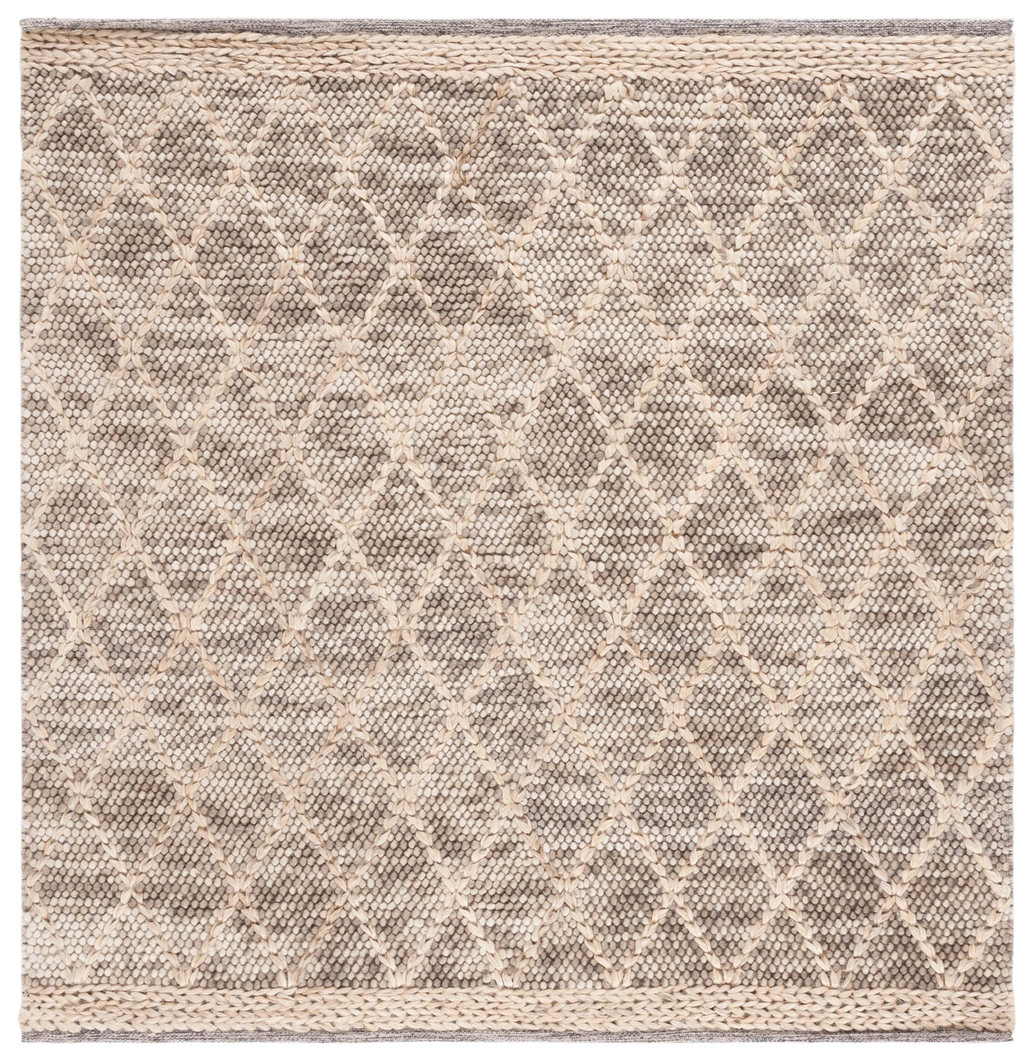 Natura NAT223 Hand Woven Indoor Area Rug - Brown/Natural - 6'x6' - Safavieh