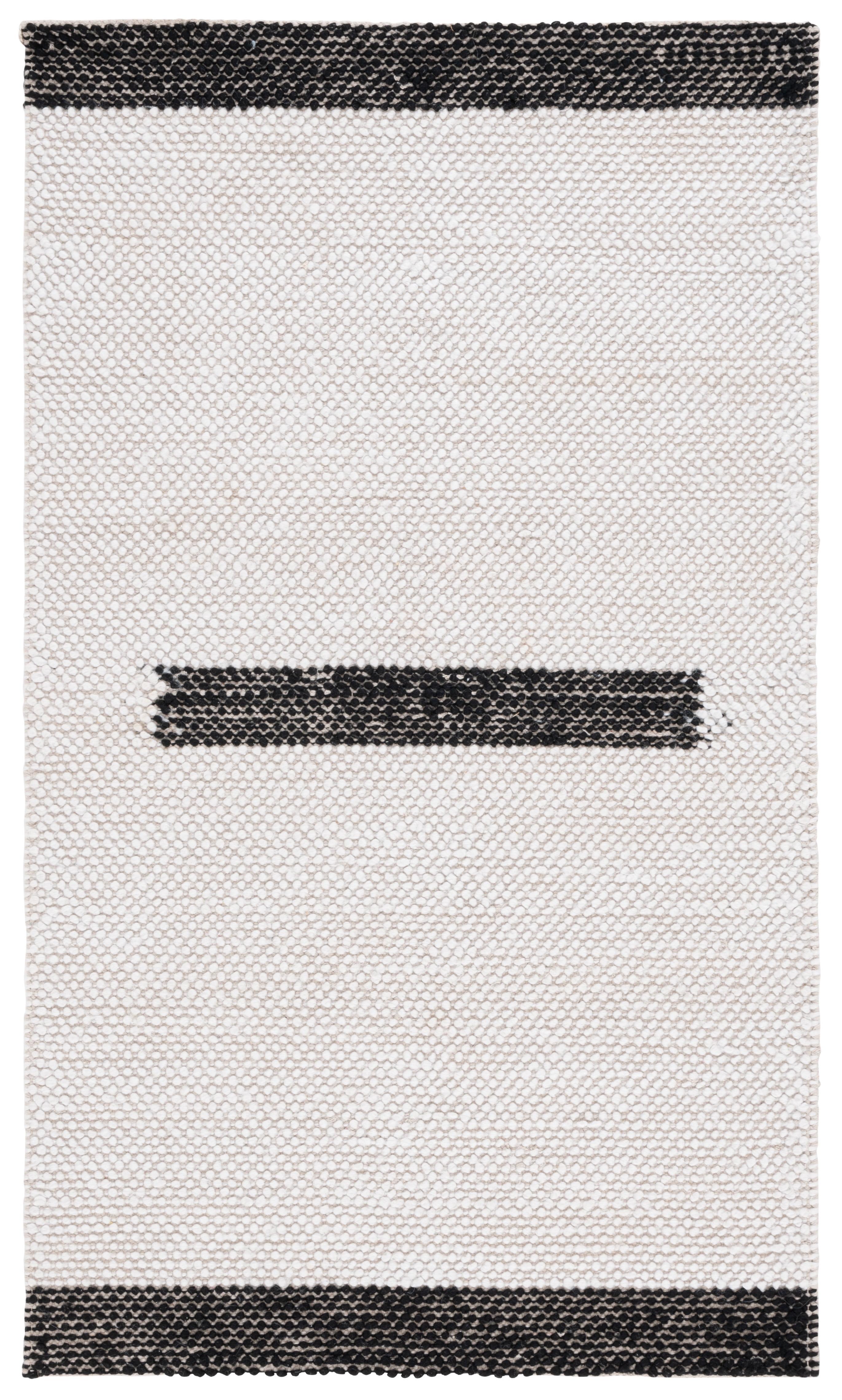 Natura NAT324 Flat Weave Indoor Accent Rug - Ivory/Black - 3'x5' - Safavieh
