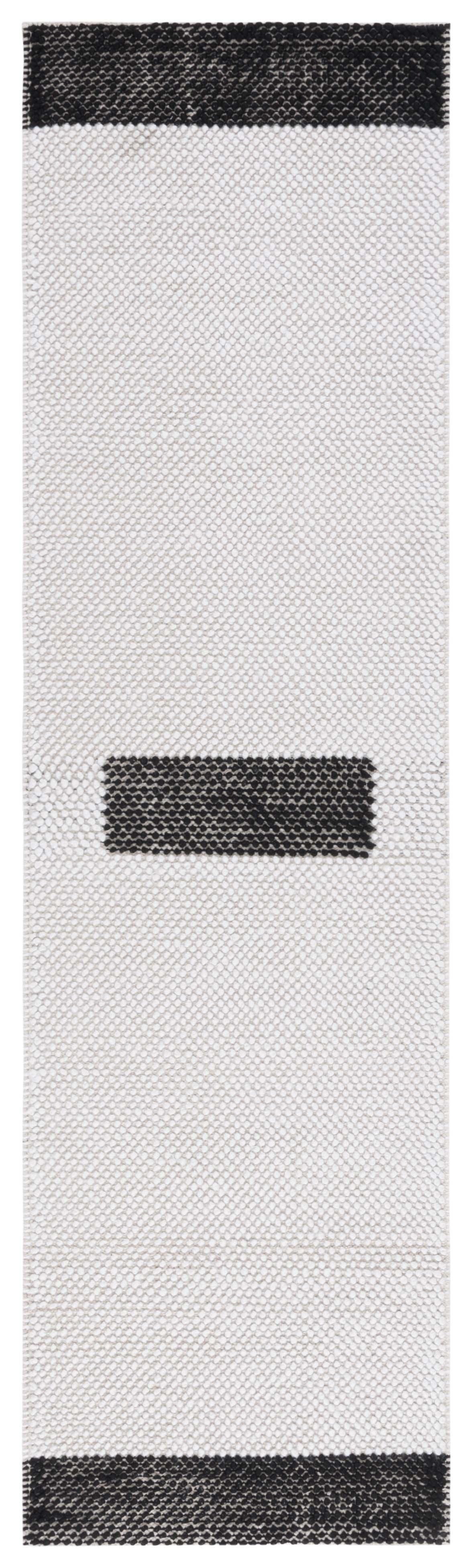 Natura NAT324 Power Loomed Runner Rug - Ivory/Black - 2'3"x8' - Safavieh.