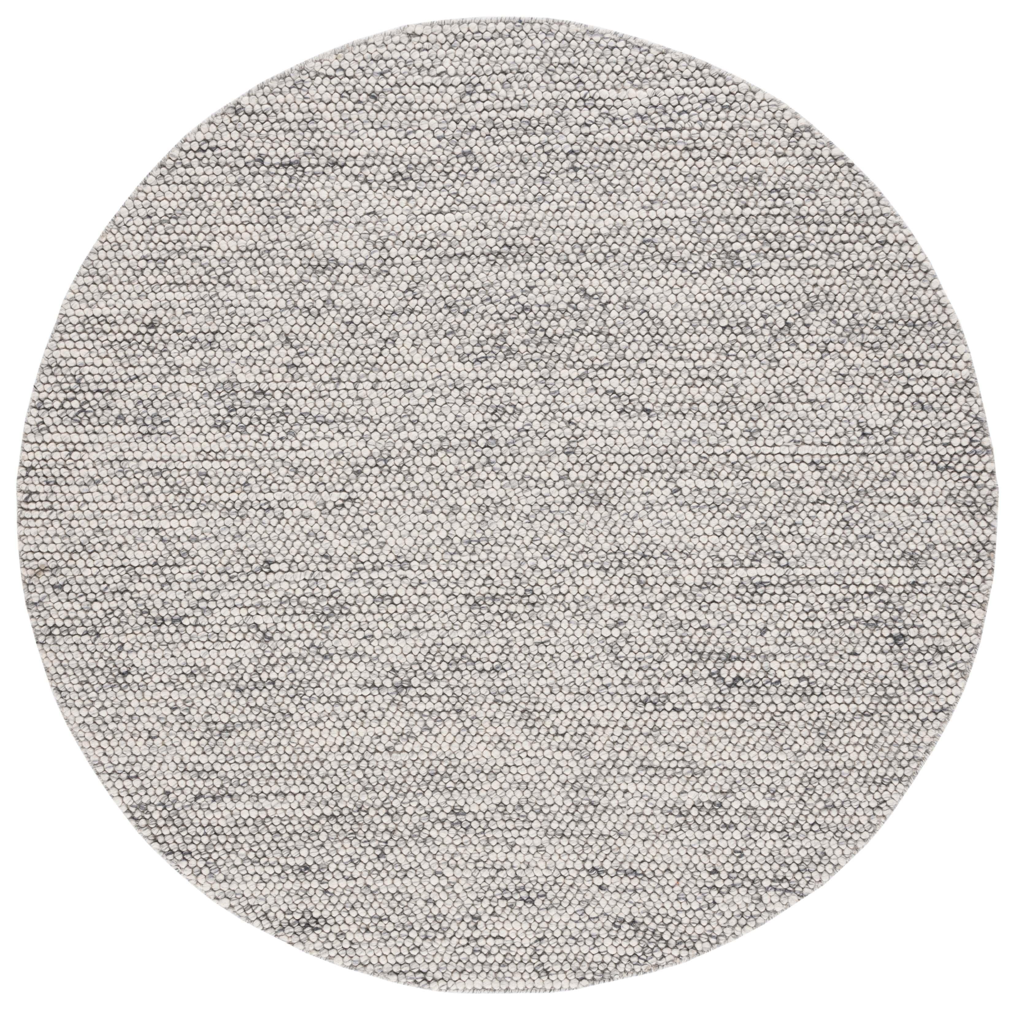 SAFAVIEH Natura Feride Geometric Area Rug, Light Grey/Ivory, 4' x 4' Round