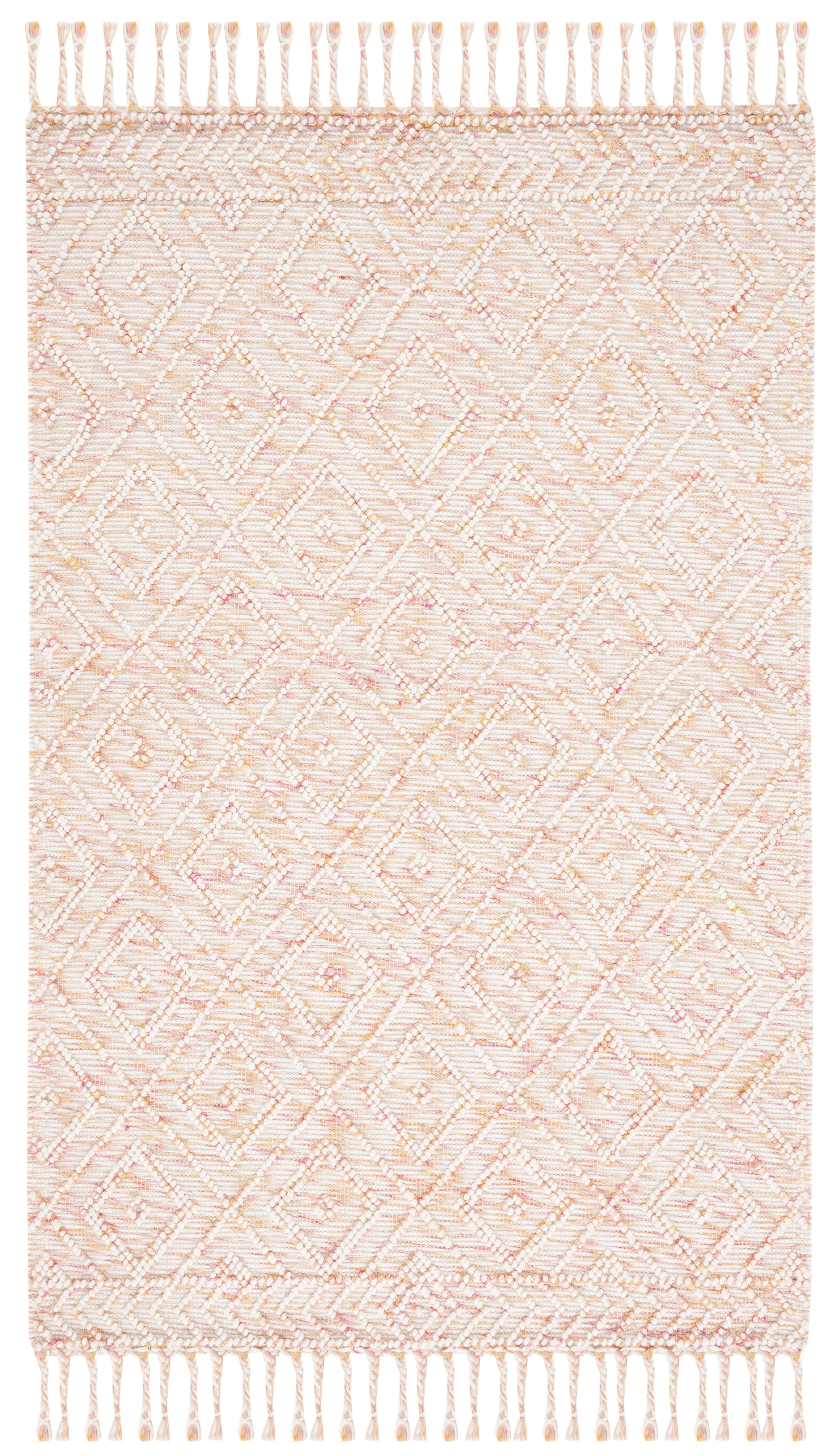 Natura NAT188 Hand Loomed Indoor Area Rug - Ivory/Red - 6'x9' - Safavieh