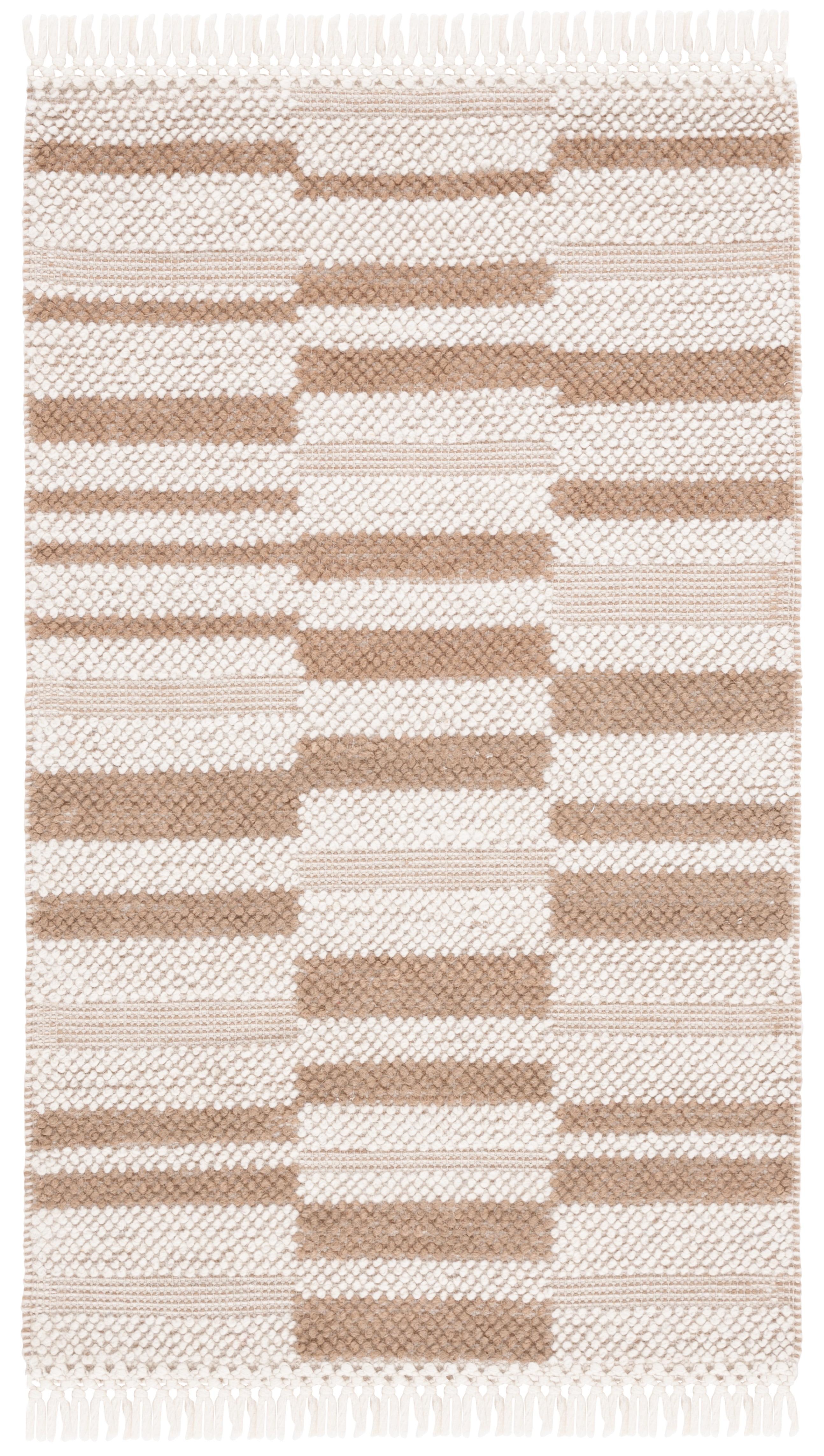 Natura NAT225 Flat Weave Indoor Accent Rug - Ivory/Light Brown - 3'x5' - Safavieh
