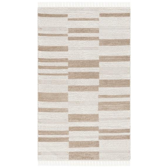 Natura NAT225 Flat Weave Indoor Area Rug - Ivory/Light Brown - 5'x8' - Safavieh