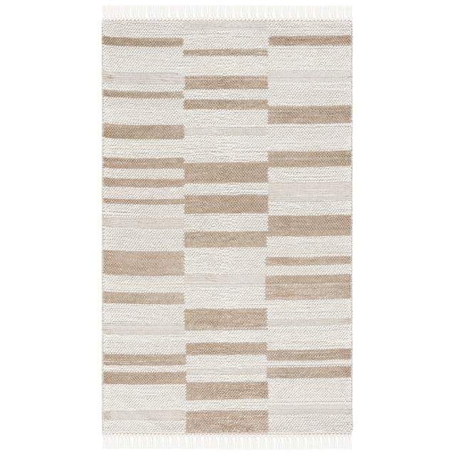 Natura NAT225 Flat Weave Indoor Area Rug - Ivory/Light Brown - 5'x8' - Safavieh